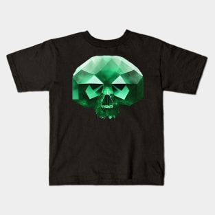 Green Emerald Skull Kids T-Shirt